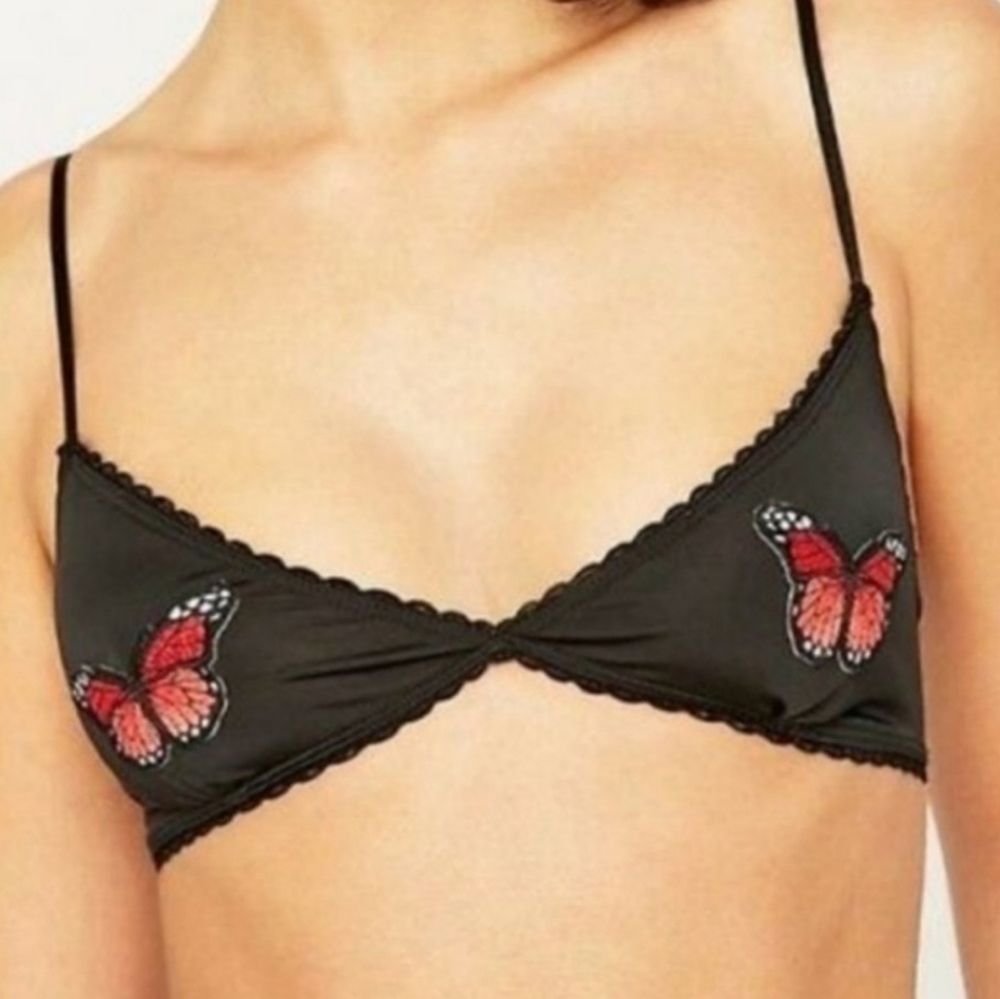 Out From Under Butterfly Bra Black Small
